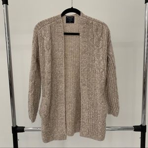 Abercrombie & Fitch Puff Sleeve Cable Cardigan
